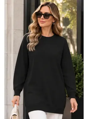 benguen Tesettür Tunik N3177 Siyah