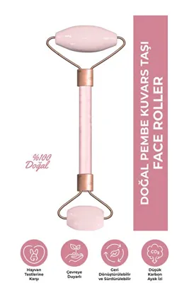 Efsun Natural Pembe Kuvars Face Roller Yüz Masaj Taşı