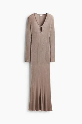 H&M Lastik Örgülü Uzun Elbise