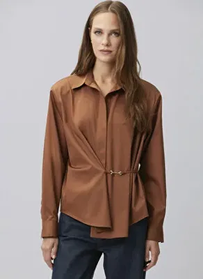 Network GM-1317 Tarçın Kadın Regular Fit Gömlek