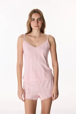 Penti Pembe Lotus Pointel Atlet Pijama Üstü