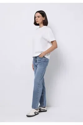 Colins Straight Fit Kadın Light İndigo Denim Jean Fermuarlı Pantolon