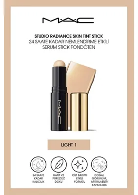 MAC M.A.C Studio Radiance Skin Tint Stick 24 Saate Kadar Nemlendirme Etkili Serum Stick Fondöten - Light 1