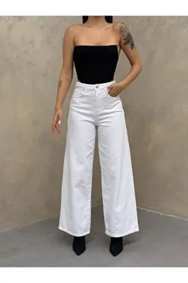 XBELLA DENİM PALAZZO BEYAZ KOT JEANS PANTOLON