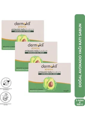 Dermokil Doğal Avokado Yağı Katı Sabun 100 g x 3 Adet