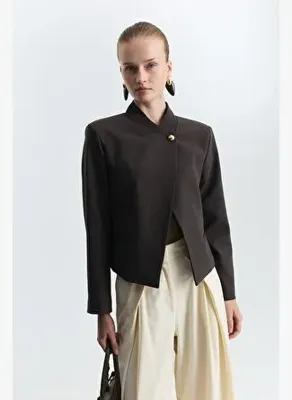 Antioch Dik Yaka Tek Düğme Blazer Ceket
