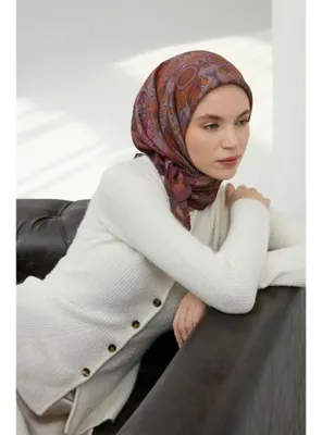 Silk Home Viskon Velora Eşarp Mürdüm Dört Mevsim 90x90
