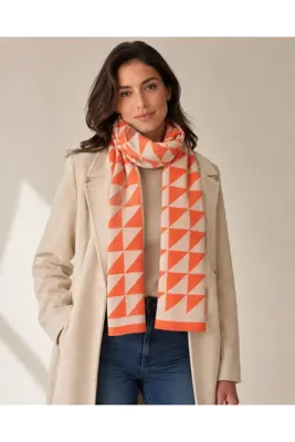 Sebir Moda Üçgen Desenli Triko Örme Atkı