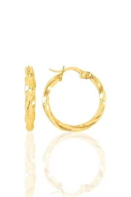 Söğütlü Silver Gümüş Altın Yaldızlı Şarnel Burgu Küpe Sgtl11149gold