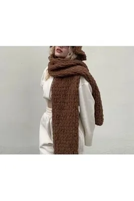 AidaAstrid Puffy El Örgüsü Atkı (60 farklı renk seçeneği )