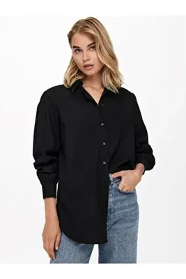 ONLY Kadın Relaxed Rahat Kalıp Casuall Günlük Kumaş  Gömlek - 15227677
