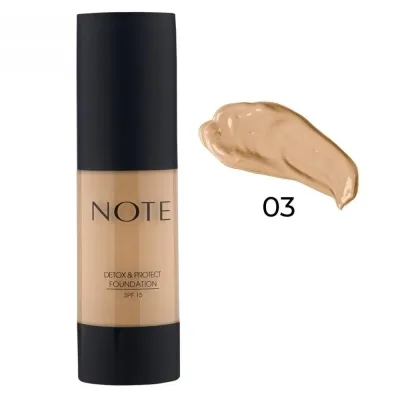note cosmetique Note Detox & Protect Fondöten Canlandırıcı Etki 03 Medium Beige 30ml