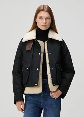 Loewe Siyah Shearling Puffer Ceket