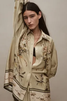 H&M Desenli Oversize Gömlek