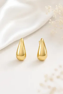 Bade Jewelry Xuping Damla Küpe 14k Gold Renginde Hipoalerjenik Kararmaz