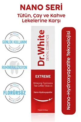Dr.White Nano-Hydroxyapatite Extreme Whitening Tea Coffee Diş Macunu (75 ML)