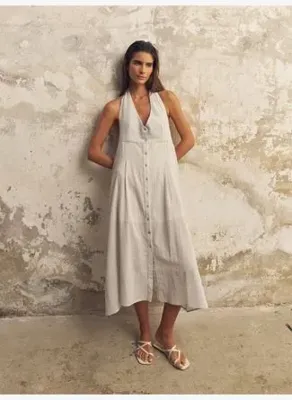 The Handloom Sahara Sun Maxi Elbise - Bebe Mavisi 