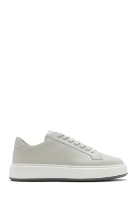 Derimod Erkek Beyaz Kalın Tabanlı Bağcıklı Deri Sneaker