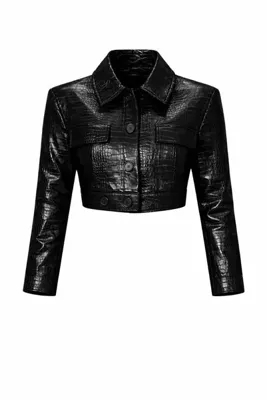 Tamor Butik Femme Krokodil Desen Suni Deri Ceket