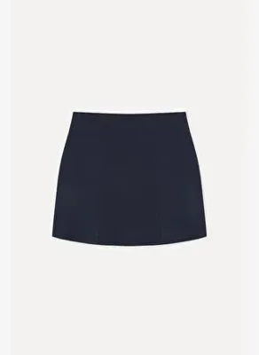 Mudo Kadın Lacivert Düz Kesim Mini Etek
