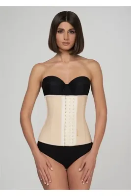 MİSTİRİK Tvigoso Model 4 Agraflı Kopçalı Sıkılaştırıcı 3 Bölge Etkili Toparlayan Askısız Latex Ten Renk