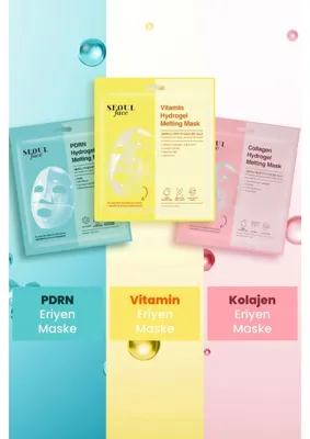 Dermal Pdrn Vitamin ve Kolajen Eriyen Şeffaflaşan Nemlendirici Melting Yüz Maskesi Seti 34 Gr.