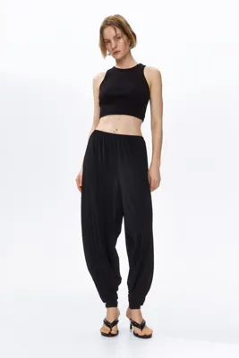 H&M Barrel Paçalı Jarse Pantolon