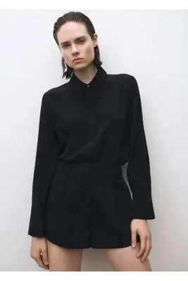 MANGO Woman Saten ipek gömlek