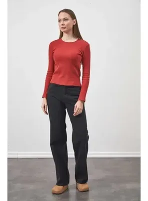 Mevra Straight Jean Siyah