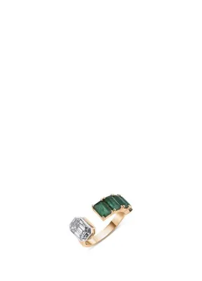 Aspendos Jewellery Zümrüt Coronet Pırlanta 18 Ayar Altın Kadın Yüzük