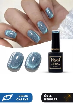 Misyul UV Led Kalıcı Oje Nail Art 15 ml Dynamic Disco Cat Eye Dc08