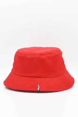 Külah %100 Pamuk Kırmızı Kova Balıkçı Şapka Bucket Hat
