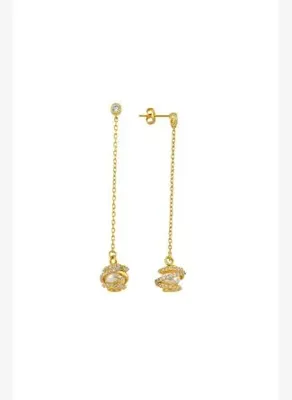 Linya Jewellery Amour Kafes İncili Uzun Zincir Küpe