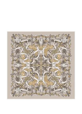 Poanes Barok Kurdele Desenli Twill İpek Kadın Eşarp