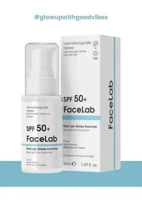 FaceLab Alpha Arbutin Içerikli Spf 50 ve Mavi Işık Güneş Koruması Blue Light Sun Protection 50 ml