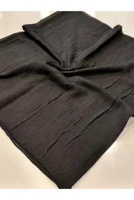 KİBAR İPEK Bambu kraş düz renk dikişli pamuklu Eşarp 100x100cm