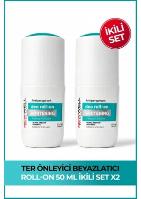 New Well 2 Adet Ter Önleyici Beyazlatıcı Roll-On 50 ml Ferah Koku ile Unisex Kullanıma Uygun