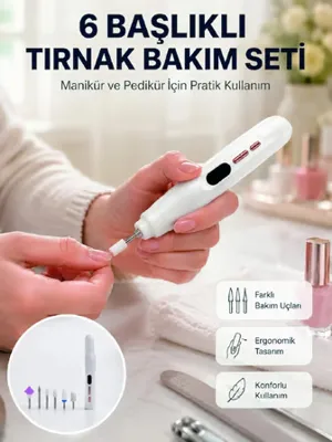 Motto Ticaret Kurutma Özellikli Manikür Pedikür Cihazı Şarj Edilebilir