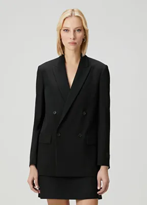 MM6 Maison Margiela Siyah Kruvaze Blazer