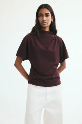 H&M Drapeli ve Dik Yakalı Üst