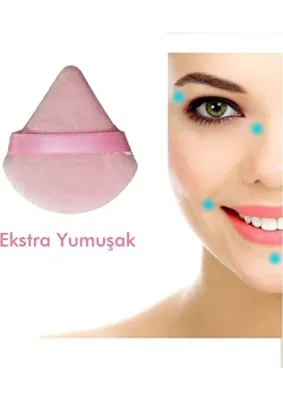 Malinka 1 Adet Pembe Üçgen Pamuk Yıkanabilir Kadife Puf Yüz Kontür Makyaj Bez Süngeri Kozmetik Fondöten