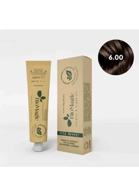 BioMagic 6.00 Koyu Kumral Amonyaksız Organik İçerikli Kalıcı Saç Boyası Onarıcı Etki