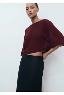MANGO Woman Oversize ince triko kazak