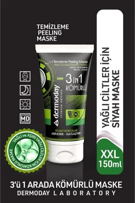 Dermoday 3'ü 1 Arada Kömürlü Maske * Siyah Nokta Karşıtı