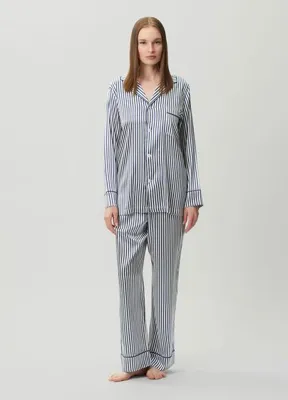 Polo Ralph Lauren-Lingerie Lacivert Çizgili Pijama Takımı