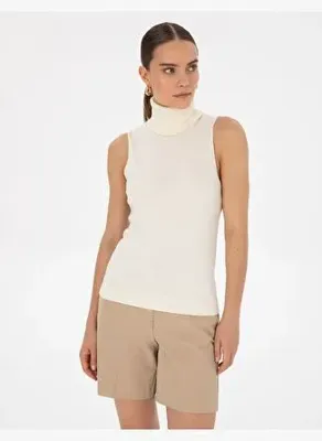 Pierre Cardin Kadın Ekru Slim Fit Kazak 50316336-VR019