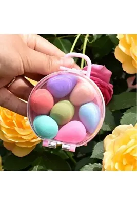 ÇELİKONLİNE 8li Seyehat Çantalı Mini Makyaj Süngeri
