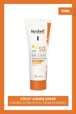 Reshell Spf 50 Yüksek Koruyucu Vücut Güneş Kremi Nemlendirici 50 ml