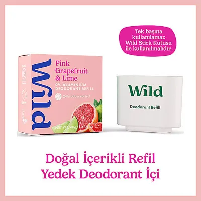 WILD Wild Pembe Greyfurt- Misket Limonu Refill Yedek Stick Deodorant İçi 40 gr
