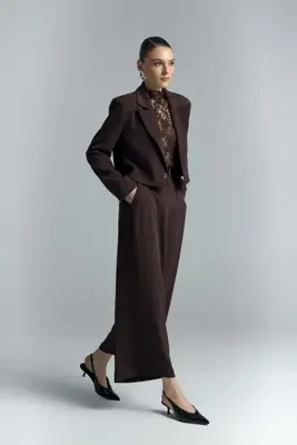 Sateen Mari Pantolon - Kahve